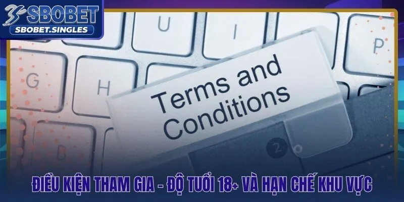 Điều khoản điều kiện độ tuổi 18+ và giới hạn khu vực địa lý